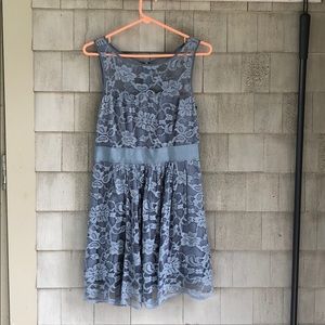 Slate blue floral dress